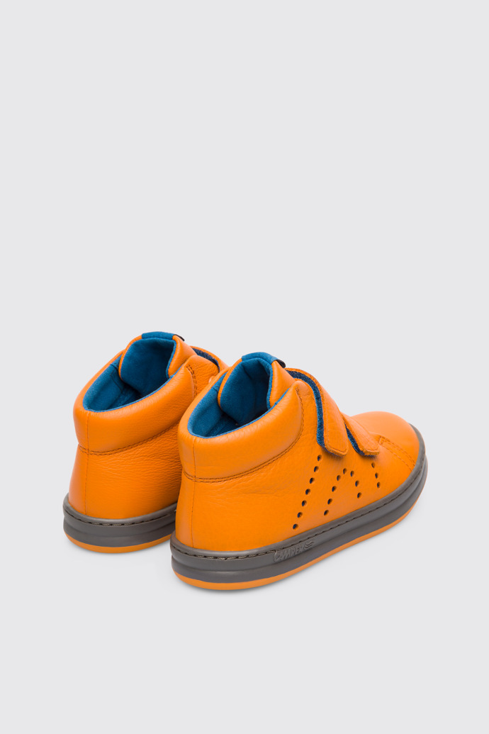 Back view of Runner Orange velcro sneaker for boys