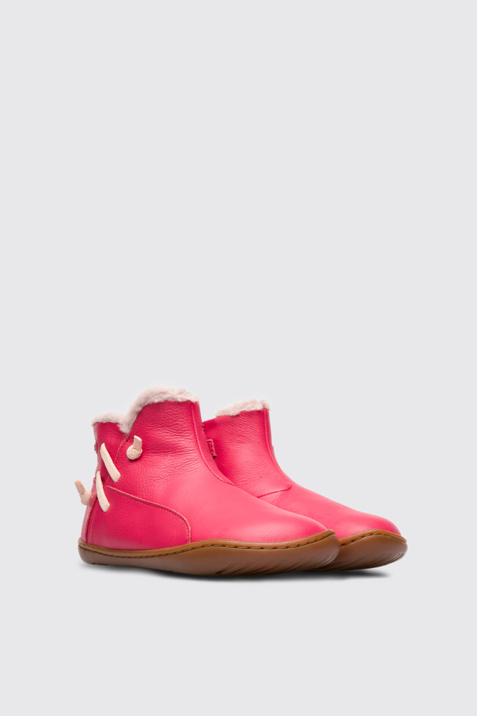 Front view of Peu Pink zip ankle boot for girls
