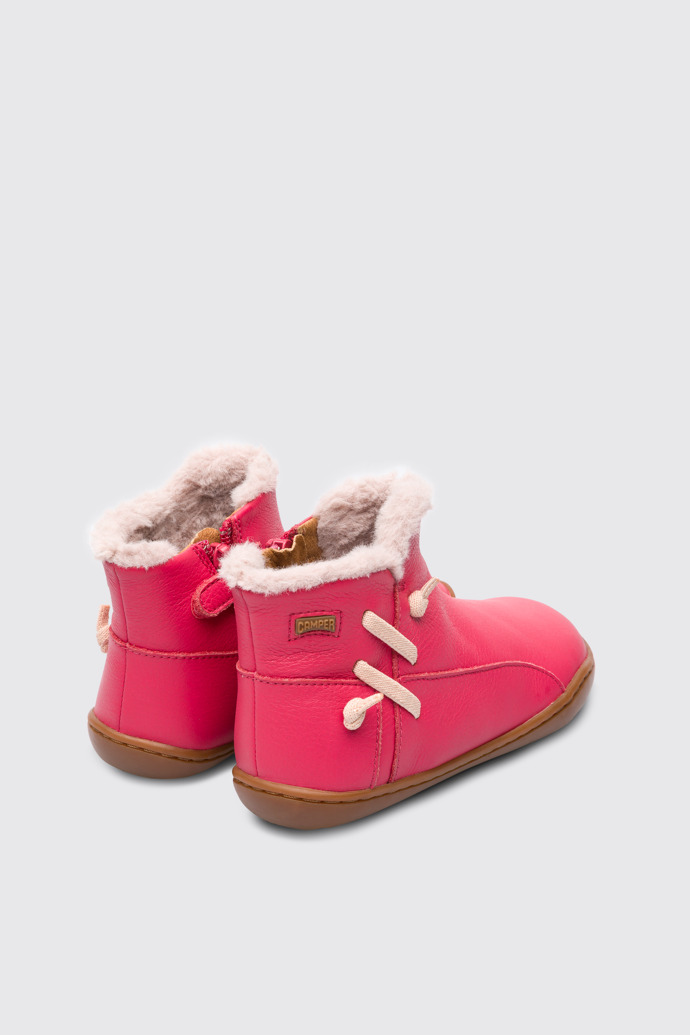 Back view of Peu Pink zip ankle boot for girls