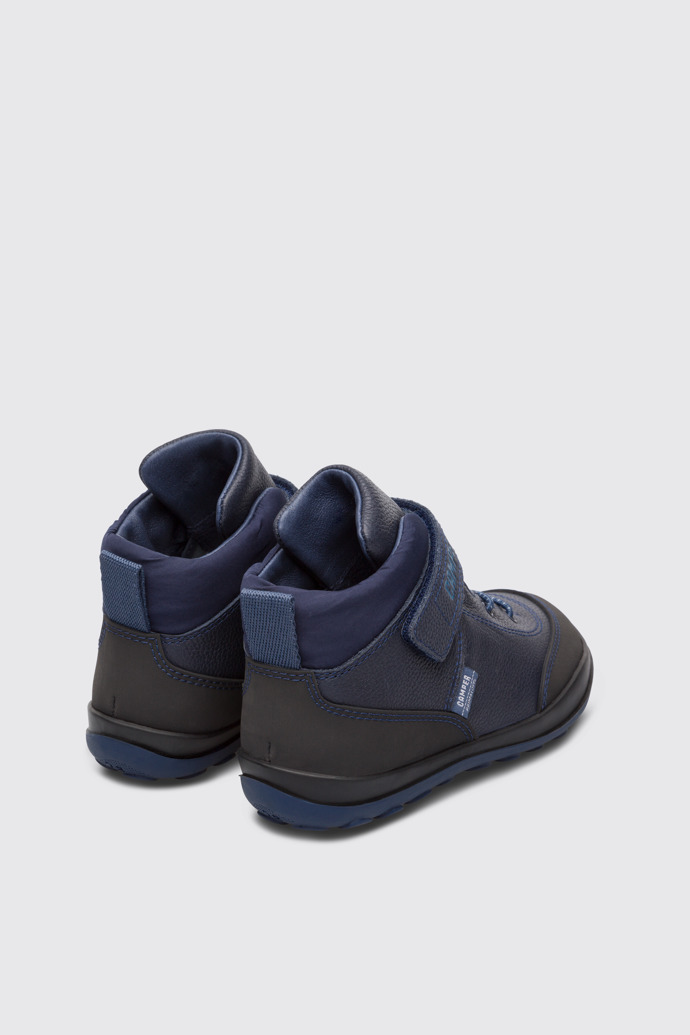 Back view of Peu Pista Blue ankle boot for boys