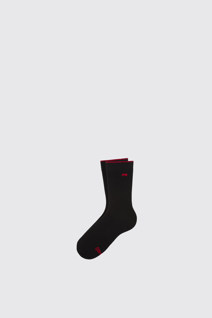 Side view of Basic Sox Black Socks for Unisex