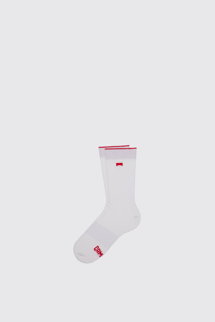 Side view of Basic Sox White Socks for Unisex