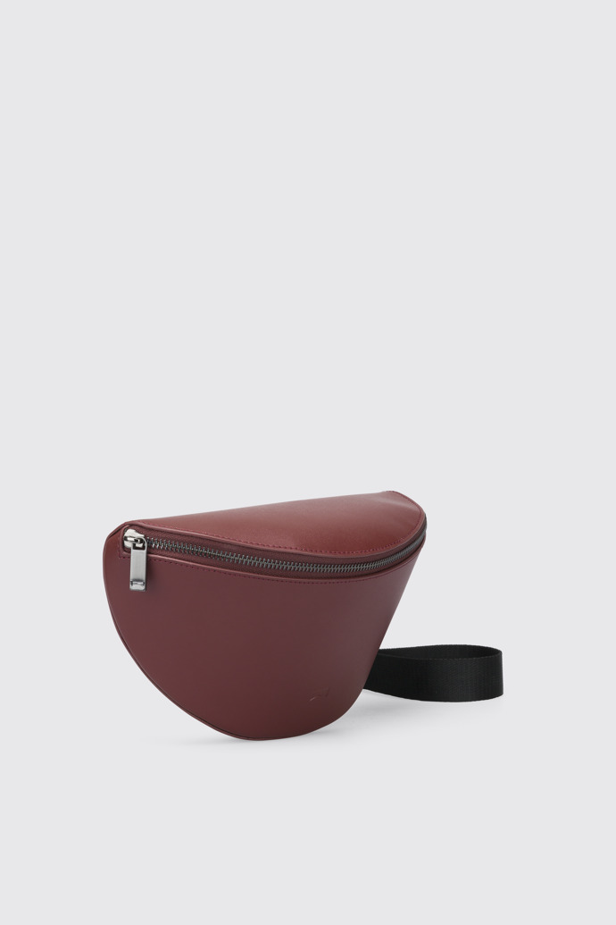 Front view of Mosa Small unisex shoulder bag in burgundy