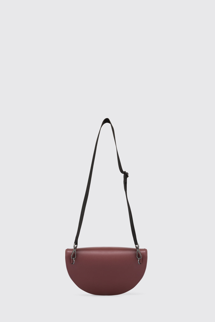 Back view of Mosa Small unisex shoulder bag in burgundy