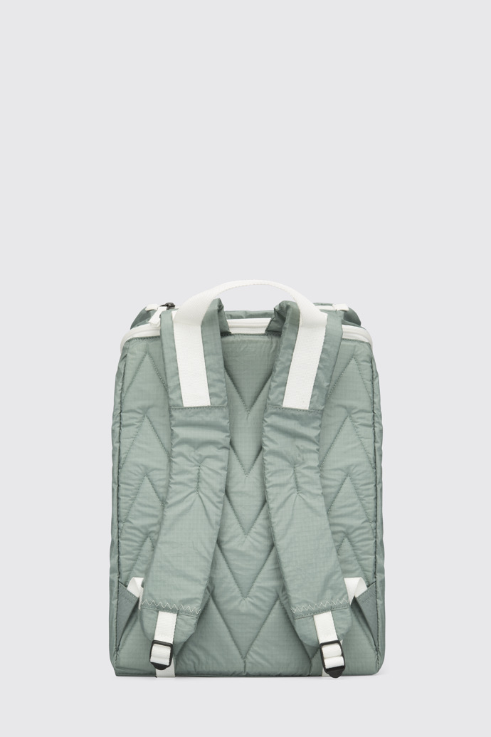 Back view of Camper x North Sails Green-grey and white unisex backpack