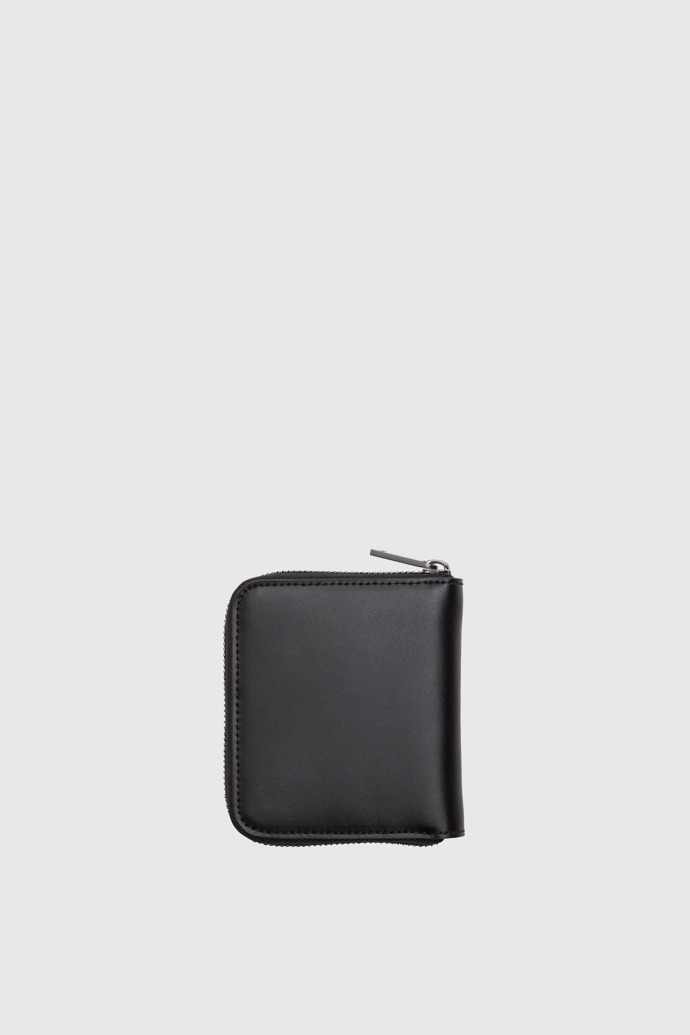 Back view of Mosa Black zip around leather wallet