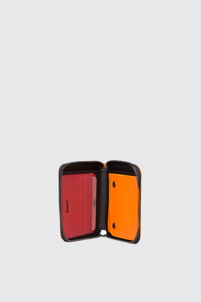Mosa Orange zip around leather wallet