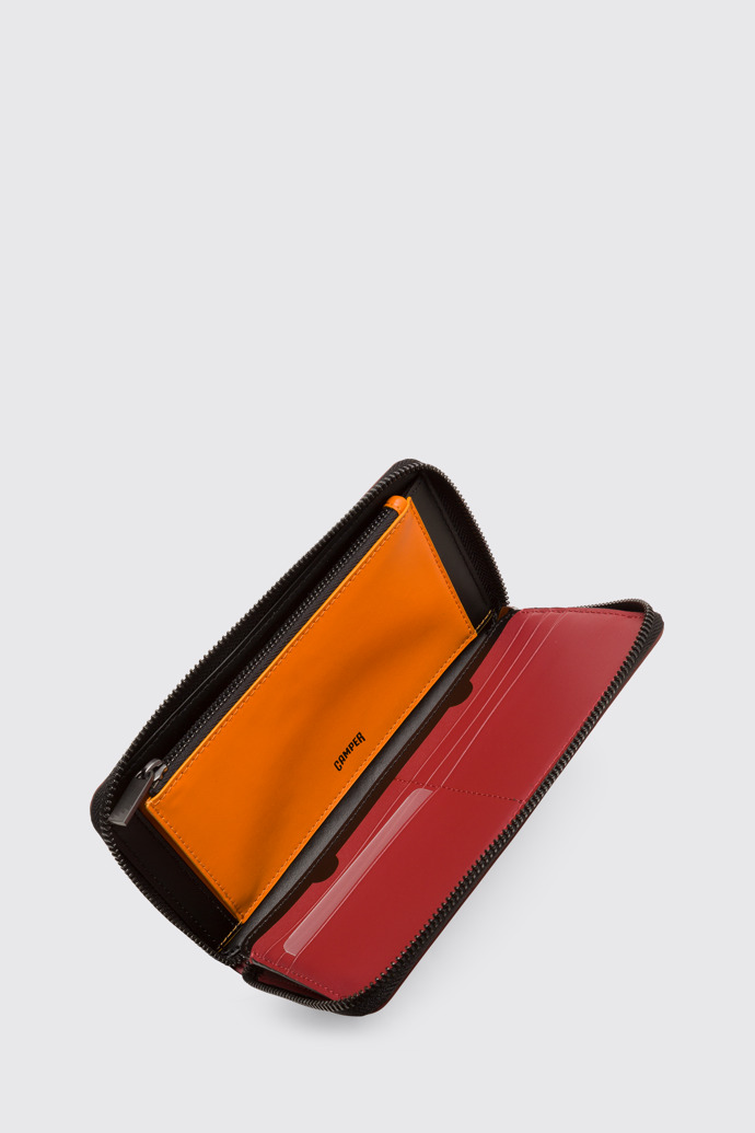 Mosa Red large zip around leather wallet
