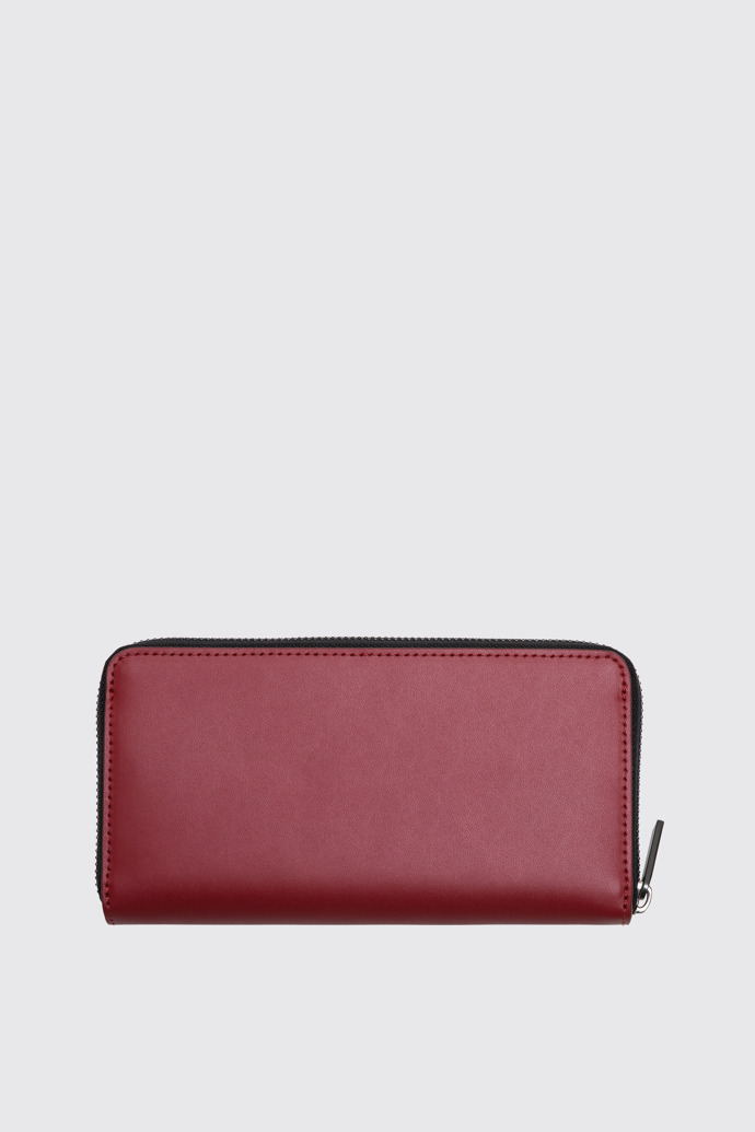 Back view of Mosa Red large zip around leather wallet