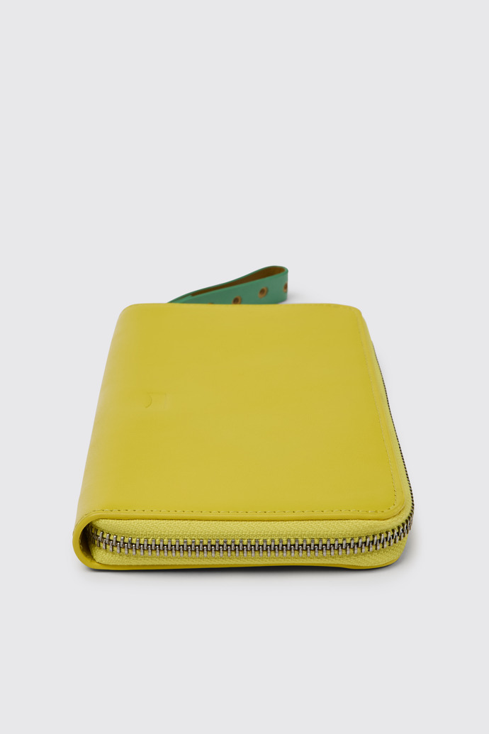 Mosa Cartera de piel grande en amarillo y verde