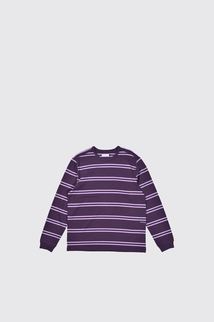 Side view of Pop Trading Company Striped longsleeve top
