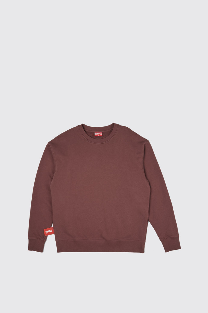 Side view of Sweatshirt Burgundy sweatshirt with horse print