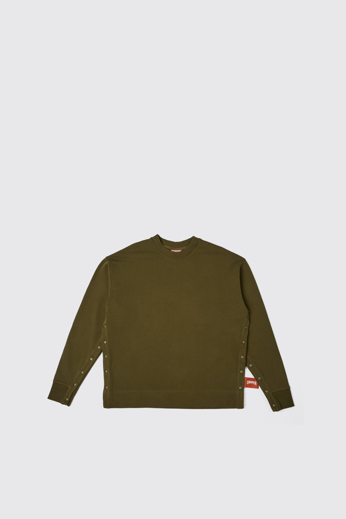 Side view of Sweatshirt  Green-brown unisex sweatshirt