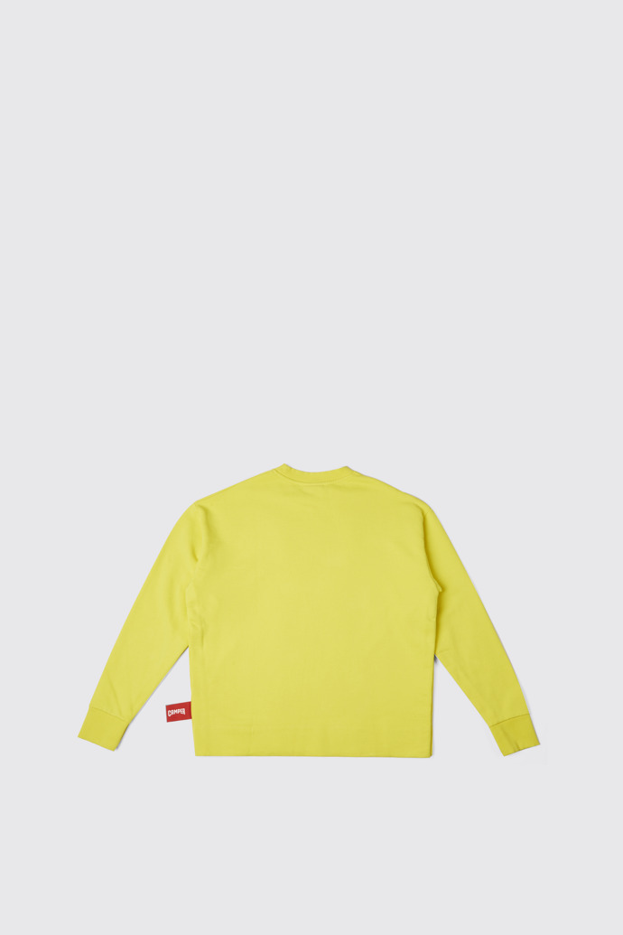 Back view of  Sweatshirt Yellow unisex sweatshirt