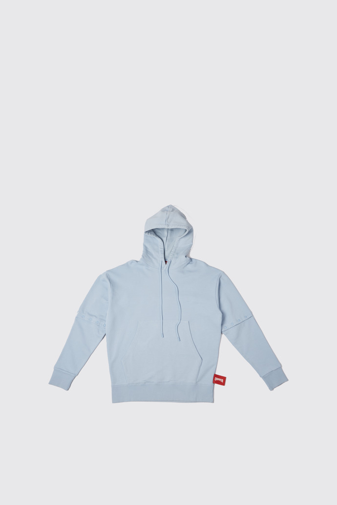 Side view of  Hoodie Light blue unisex hoodie