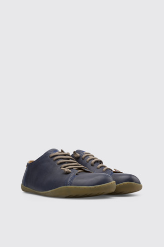 Front view of Peu Blue vegetl tanned leather shoe for men