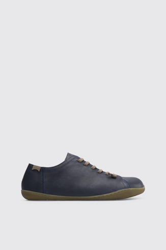 Side view of Peu Blue vegetl tanned leather shoe for men