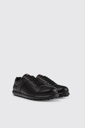 Front view of Pelotas XLite Black Leather Shoes for Men.