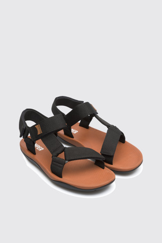 Front view of Match Black Sandals for Men