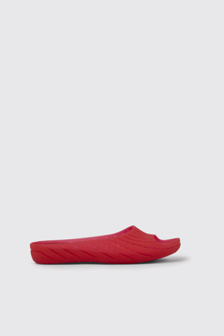 Side view of Wabi Red monomaterial sandals for women