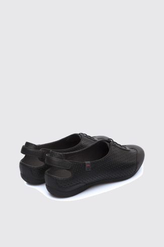 Back view of Micro Open black women’s shoe