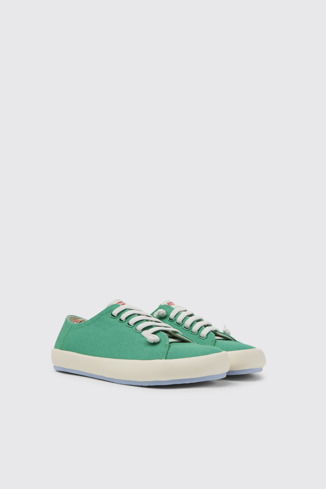 Front view of Peu Rambla Green recycled cotton sneakers for women