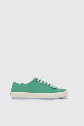 Side view of Peu Rambla Green recycled cotton sneakers for women