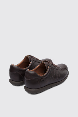 Back view of Pelotas Dark brown leather shoes for women