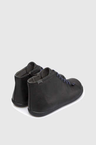 Back view of Peu Black Ankle Boots for Men