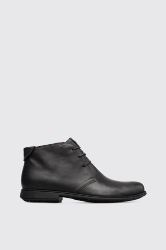 Side view of Mil Black Ankle Boots for Men
