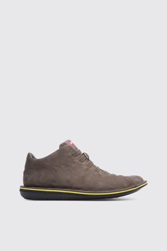 Side view of Beetle Brown Gray Casual Shoes for Men