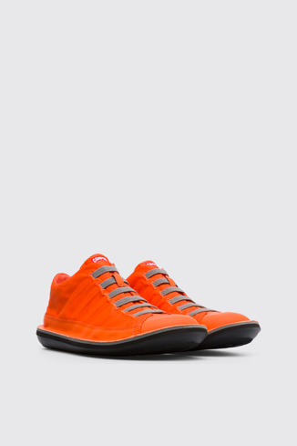 Front view of Beetle Orange Ankle Boots for Men