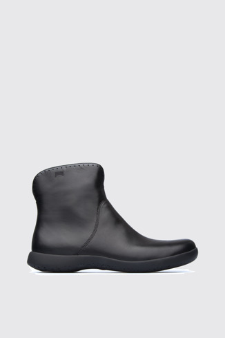 Side view of Spiral Comet Black Boots for Women