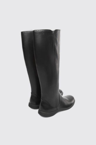 Back view of Spiral Comet Black Boots for Women