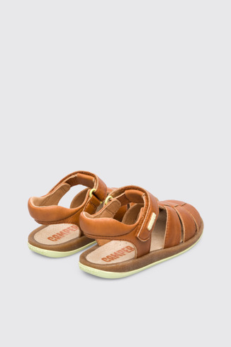 Back view of Bicho Brown Sandals for Kids