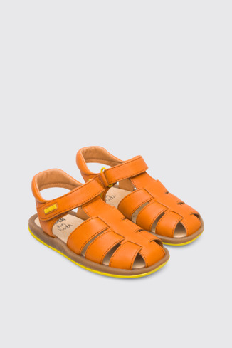 Alternative image of 80177-056 - Bicho - Closed dark orange T-strap sandal for kids.