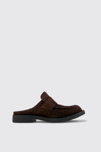 Side view of MIL 1978 Brown Nubuck Slide Loafers