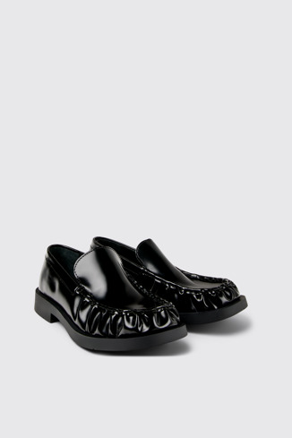 Front view of Mil 1978 Black Leather Loafers