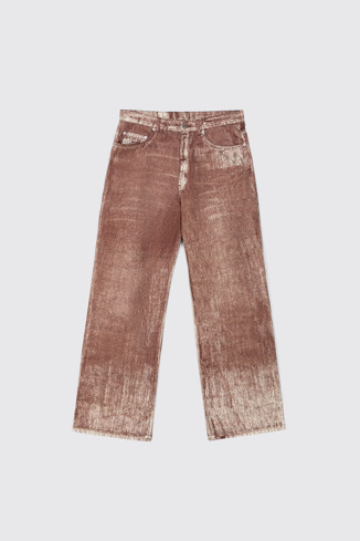 Denim Jeans mit Farbaufdruck in Terracotta