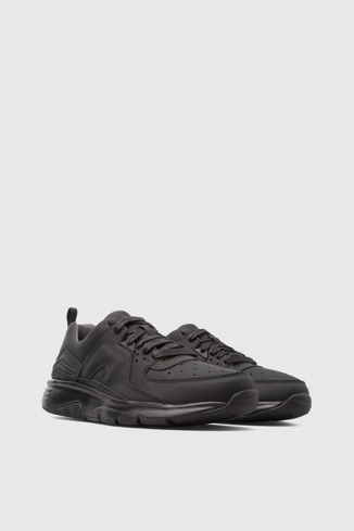 Front view of Drift Black Sneakers for Men