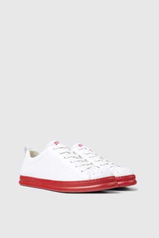Alternative image of K100226-117 - Runner - White and red leather sneakers for men