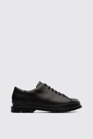 Side view of Brutus Black lace up shoe for men