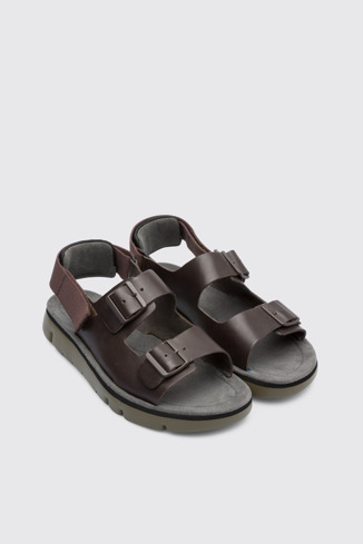 Front view of Oruga Brown Sandals for Men