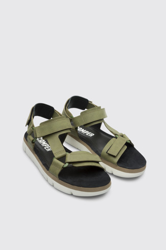 Front view of Oruga Sandal for men in green