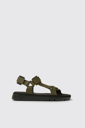 Oruga Sandalias de piel en color verde para hombre