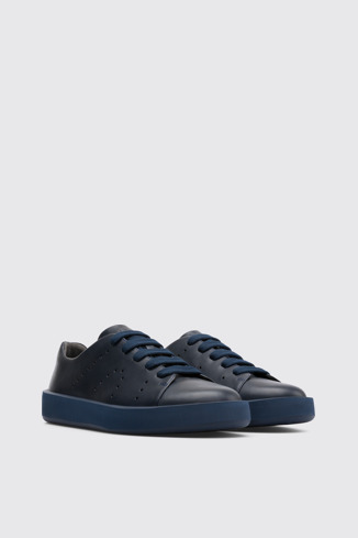 Front view of Courb Blue Sneakers for Men