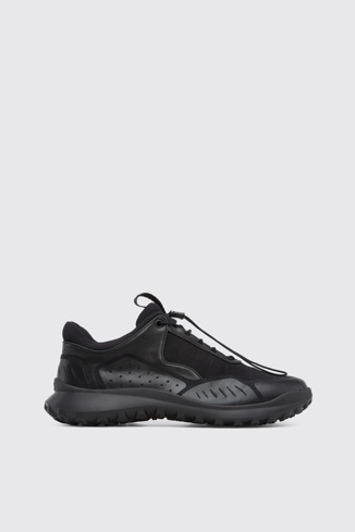 Side view of CRCLR Black Sneakers for Men