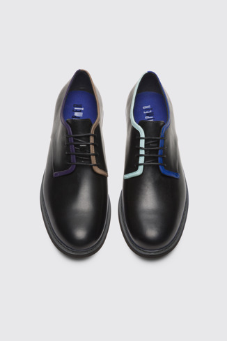 Overhead view of Twins Black Formal Shoes for Men