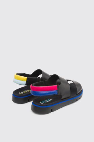 Back view of Twins Black Sandals for Men