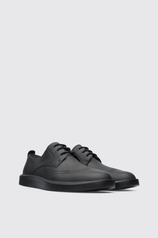 Front view of Twins Black shoe for men